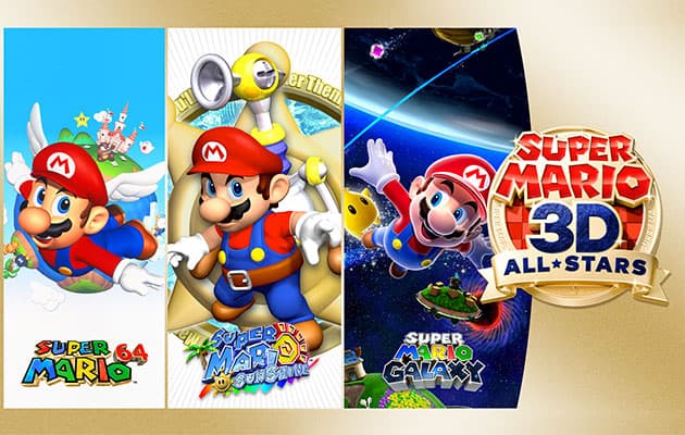 Super Mario 3D All Stars kolme eri peliversiota