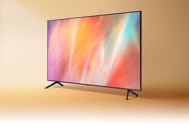 Samsung-TV-AU7175 på TV-fot