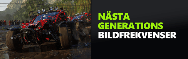 Bild från spel på fyrhjuling med texten: "Nästa generations bildfrekvenser".