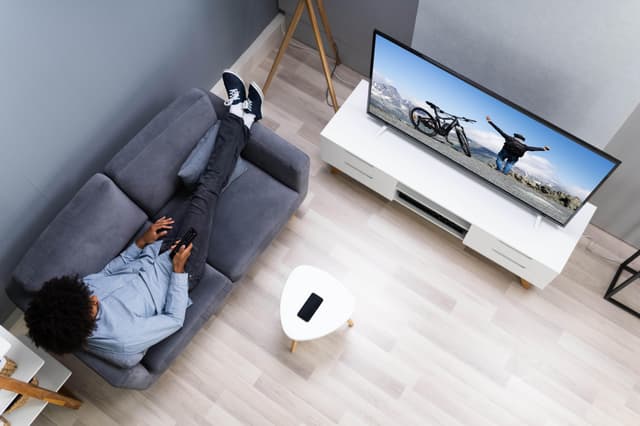 Man watches TV