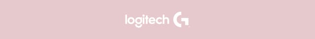 Logitech G -logo vaaleanpunaisella taustalla