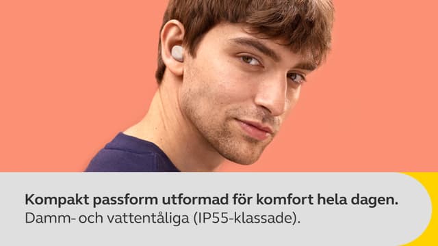 Kompakt passform utformad för komfort hela dagen. Damm- och vattentåliga (IP55-klassade)