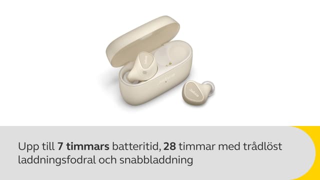 Upp till 7 timmars batteritid, 28 timmar med trådlöst laddningsfodral och snabbladdning