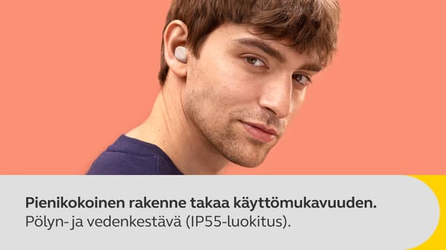 Pienikokoinen rakenne takaa käyttömukavuuden. Pöly- ja vesitiivis IP55-luokiteltu