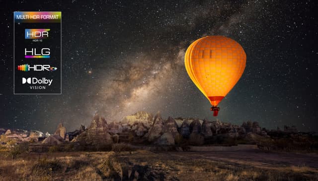 TCL - Luftballon om natten med HDR tekst