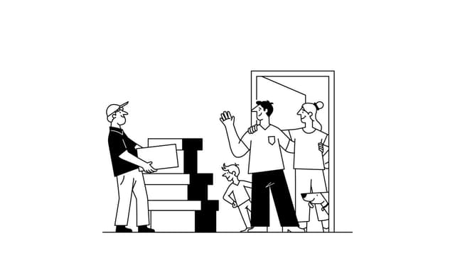 Man carrying boxes into a home