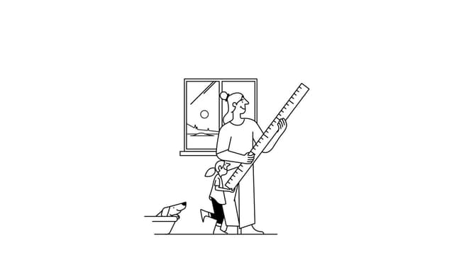 Man with measuring log