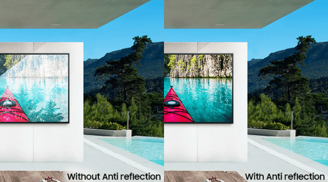 Samsung The Terrace - Anti reflection - Minimaalisesti häiritseviä heijastuksia