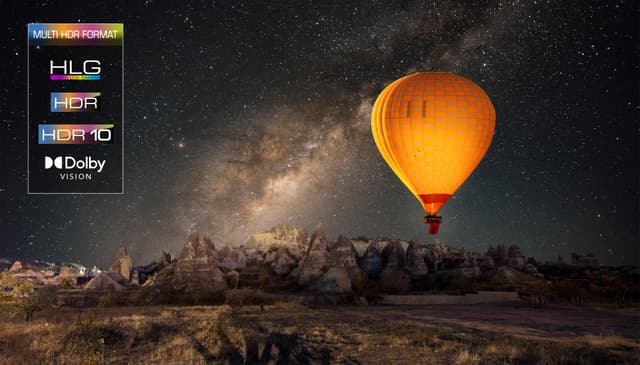 TCL - Luftballon om natten med HDR-tekst