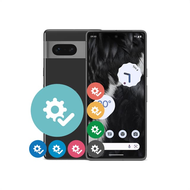 Pixel phone with the setting sign