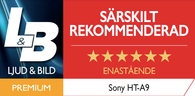 Ljud & Bild rekommendation där det står Särskilt rekommenderad - Enastående och med sex av sex stjärnor markerade 