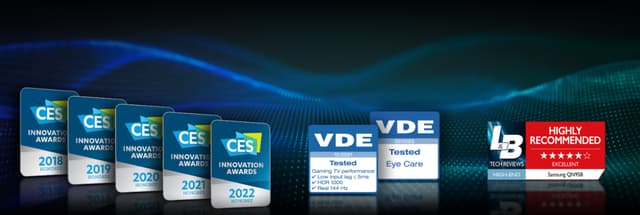 Samsung Gaming TV-priser på linje med CES Innonavtion-priser 2022, VDE-testet og L&B-anbefaling