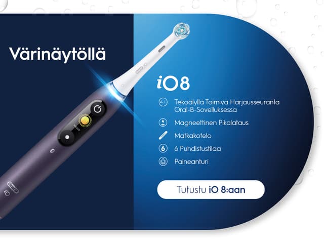 Oral B iO8 värinäytöllä