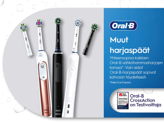 Muut yhteensopivat harjaspäät Oral-B-sähköhammasharjoille