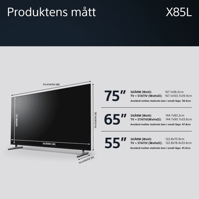 Dimension of a Sony Tv