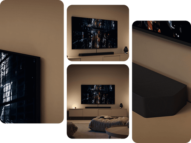 Bildecollage Samsung QNED Q85C TV