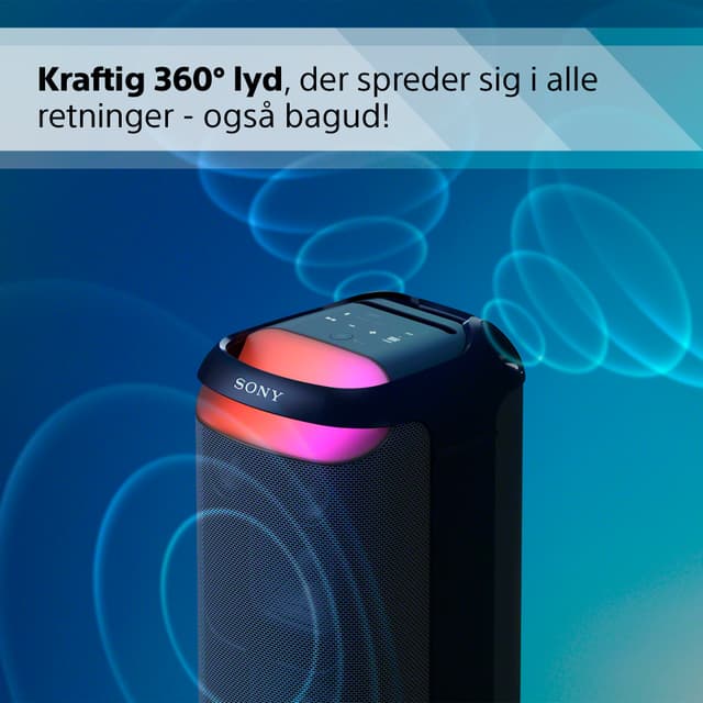 Kraftig 360° lyd med Sony SRS-XV800 højttaleren
