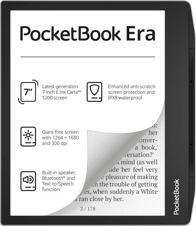 Produktbillede af PocketBook E-reader på hvid baggrund