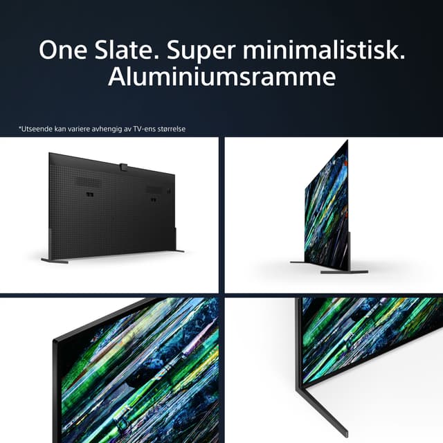 Sony - TV -  Forskjellige Sony A95L TV-er viser det minimalistiske designet