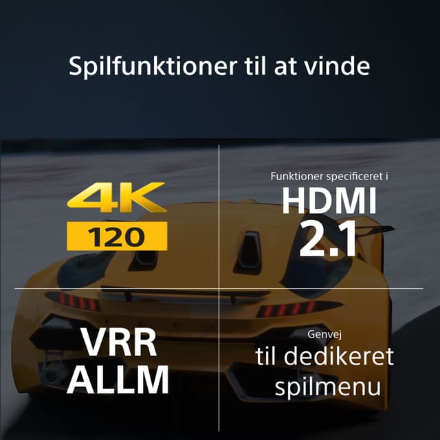 Sony - TV -  Sony A95L TV og teksten "gaming-funktioner, så du vinder"