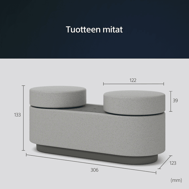 Sony HT-AX7 -älykaiuttimen mitat