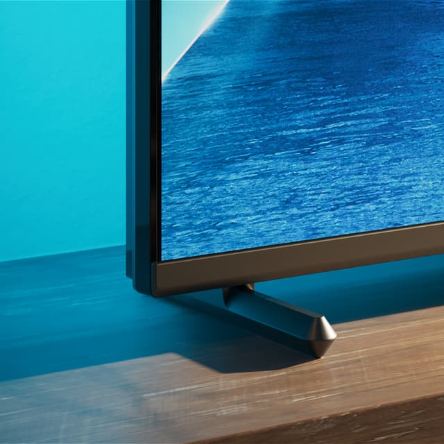 Närbild av Philips PFS6908 TV:s ram och fot