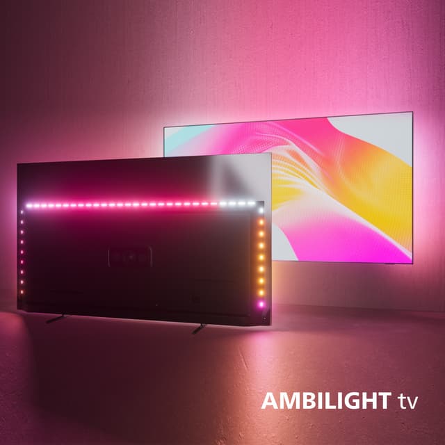 Philips PFS6908 Ambilight TV avbildad från framsidan och baksidan av tv:n