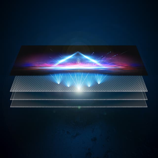 Philips OLED908 tv och illustration av OLED META panel