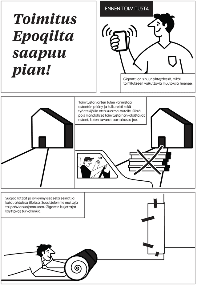 Toimitus Epoqilta saapuu pian -ohjeen aloitussivu
