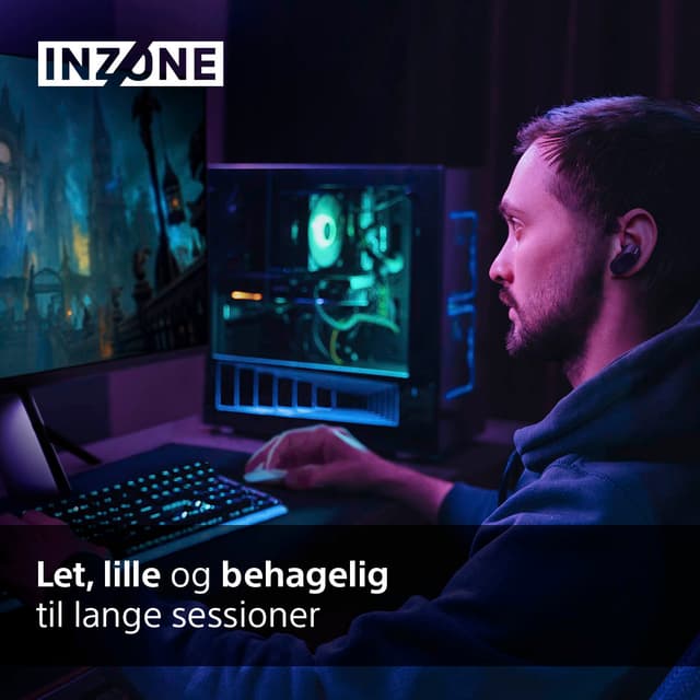 Mand der gamer med Sony INZONE Buds