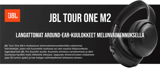 JBL Tour One M2: langattomat around-ear-kuulokkeet True Adaptive -melunvaimennuksella