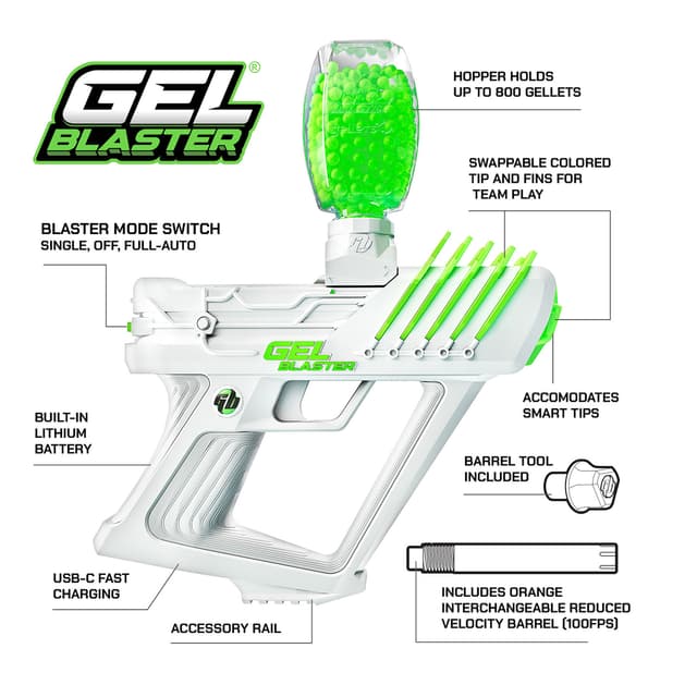 Produktbillede med Gel Blaster Surge specifikationer
