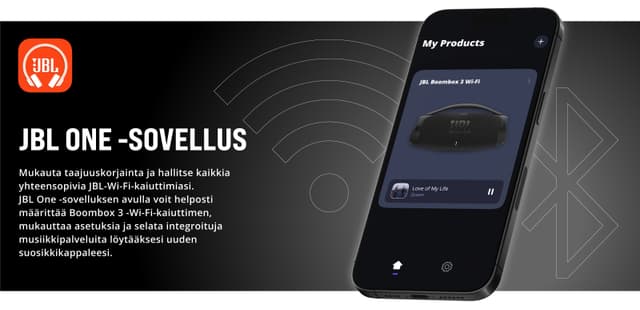 JBL Boombox 3 Wifi ja JBL One -sovellus