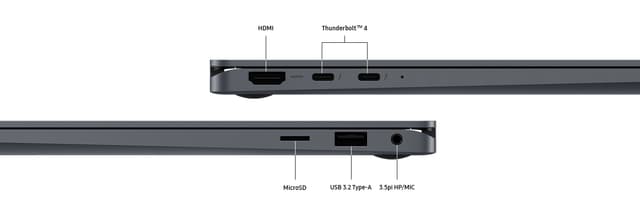 Portlayoutet på Galaxy Book4 360