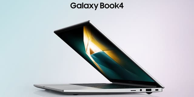 Galaxy Book4 -tietokone hopeisessa väriasussa
