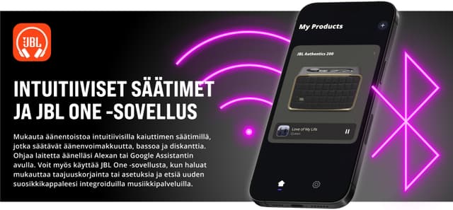 JBL Authentics 200 -kaiutin  ja JBL One -sovellus