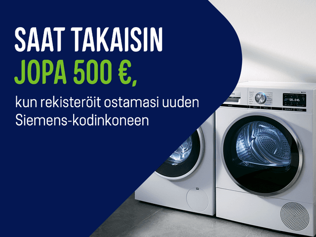 Siemens-kodinkoneet ja cashback-hyvitys