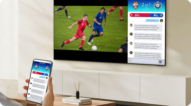  Samsung TV with MultiView that splits the screen