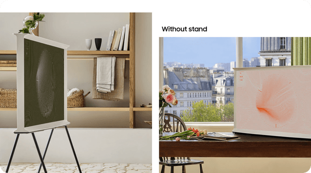 Samsung The Serif-TV i forskjellige innstillinger