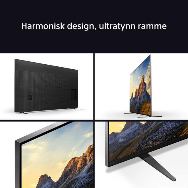 TV fra Bravia 7 -serien avbildet fra fire forskjellige vinkler