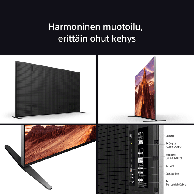 Bravia 9:ssa on harmoninen muotoilu ja erittäin ohut kehys