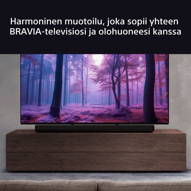 Sonyn Bravia -soundbarissa on harmoninen muotoilu