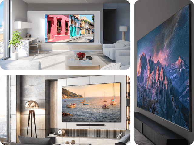 Samsung QLED TV in different settings