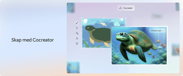 Microsoft Copilot+PC og teksten Skap med cocreator