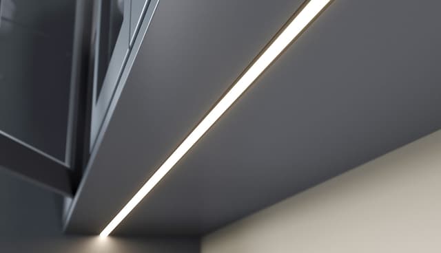 EPOQ - Kitchen - Epoq Trend Graphite Kitchen - Lighting - Glass door - Striplight