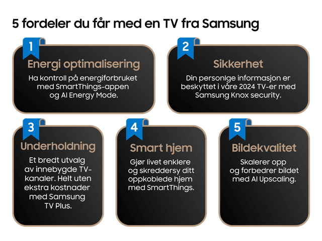 5 grunner til å velge en TV fra Samsung