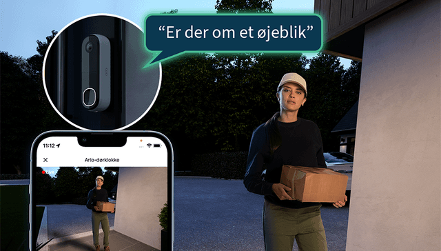 Arlo video-dørklokke - tal i realtid