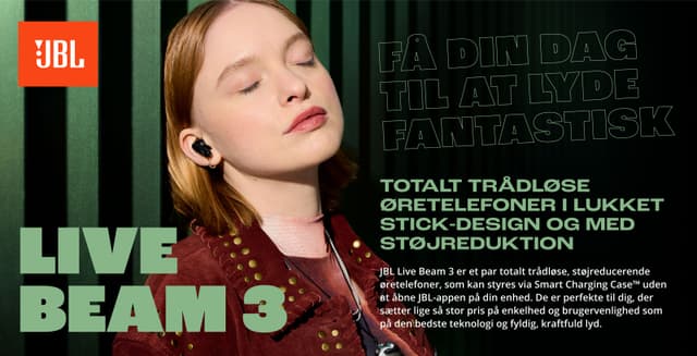 Totalt trådløse øretelefoner i lukket stick-design og med støjreduktion