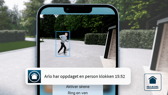 Arlo-videoringeklokke som oppdager en person