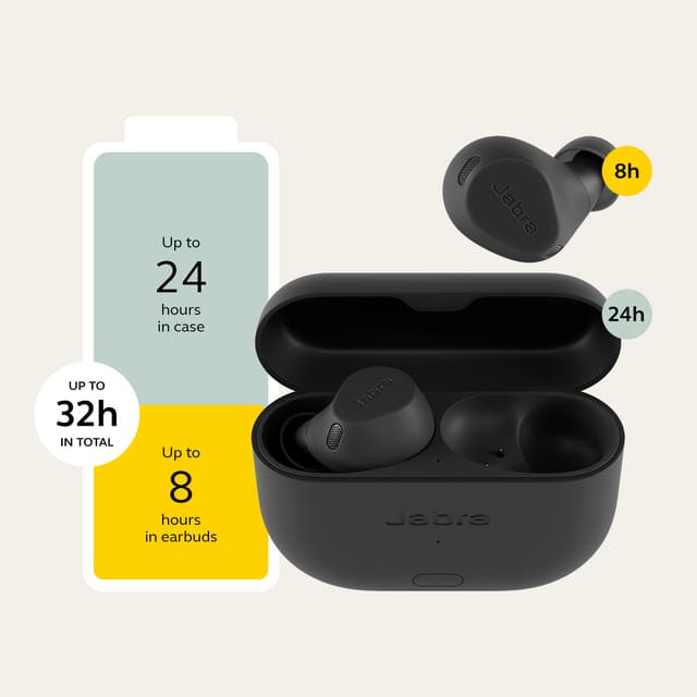 Jabra - Kuulokkeet - Jabra Elite 8 Active G2 earbuds -nappikuulokkeet ja akunkesto kuvitettuna